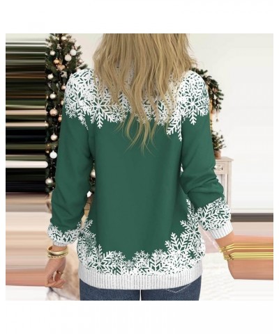 Christmas Sweatshirts For Women Long Sleeve Crewneck Funny Xmas Reindeer Snowman Tops Shirts LN826 Mn A-green $8.83 Hoodies &...