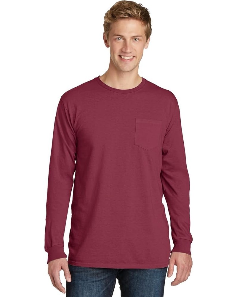 Pigment Dyed Long Sleeve Pocket Tee (PC099LSP) Merlot $12.19 T-Shirts