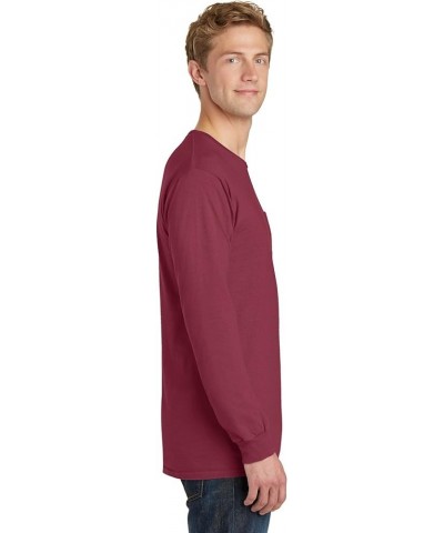 Pigment Dyed Long Sleeve Pocket Tee (PC099LSP) Merlot $12.19 T-Shirts