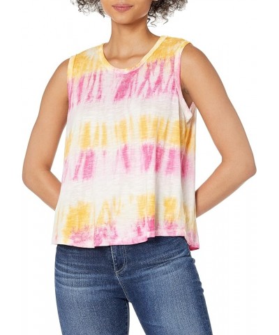 Women's Knox Sleeveless Graphic Knit Top Golden Rod Tie Dye $11.54 Tanks