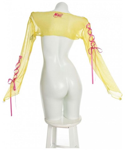 Women's Bloom Long Sleeves Shrug Rash Guard Shirt Cover UP Top Yellow $17.69 Swimsuits