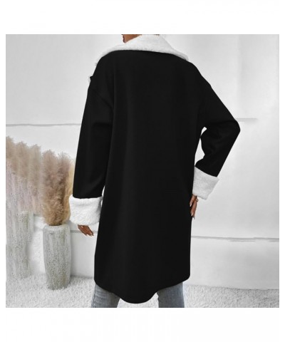 Women's Winter Fleece Sherpa Coats 2023 Fashion Faux Suede Jacket Breasted Button Down Lapels Outerwear 01-black $12.39 Jackets