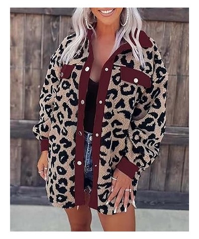 KELYWELL Womens Shacket Jacket Oversized Fleece Sherpa Winter Coats Faux Fur Leopard Cardigan Winter Jackets (XX-Large,Pink) ...