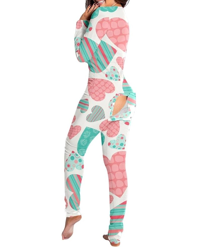 Women's Sexy Deep V Neck Bodycon Jumpsuit Butt Flap Pajamas Long Sleeve Romper Overall Sleepwear S-3XL 41 Pink $12.97 Jumpsuits