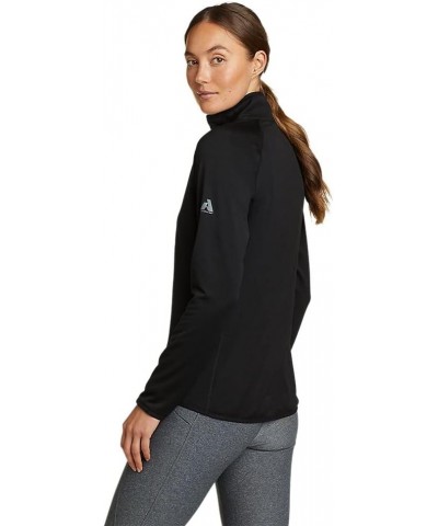 Women's High Route Grid Fleece 1/4-Zip Tall Black $40.85 Jackets