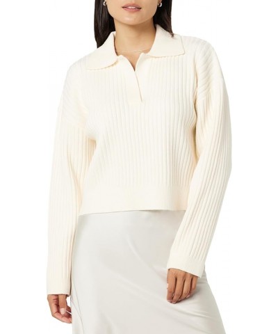 Women's Marcy Ribbed Polo Top Ivory $31.29 Shirts