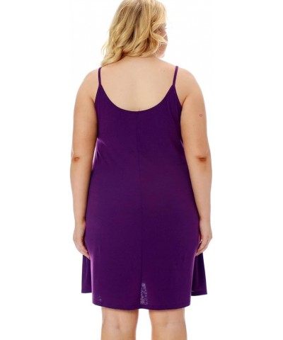 Full Slip Dress for Women Plus Size Under Dresses Shapewear Cami Dressy Spaghetti Sleeveless Underskirt P1 - Purple $10.75 Li...