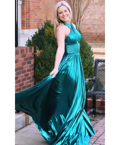 Sparkly Satin Prom Dresses Long with Slit Empire Waist A Line Keyhole Satin Formal Party Dress for Women AG083 Bgold $29.99 D...