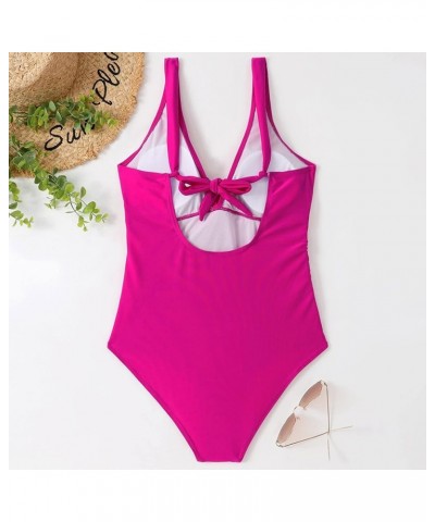 One Piece Swimsuit Women Sexy Tummy Control Push Up Bathing Suits V Neck Tankini Swimsuits Adjustable Strap Swimwear 02 Hot P...