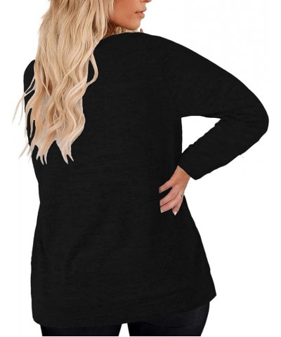 Plus Size Love Heart Graphic Valentine's Day Shirt Blouse Tees Women Long Sleeve Tops Black $10.08 Blouses