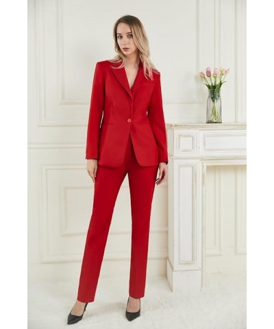 Women Suits 2 Piece Long Sleeve Business Solid V Neck Blazer and Pant Office Professional Set Suits 2023 New Dark Green $27.3...