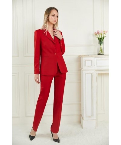 Women Suits 2 Piece Long Sleeve Business Solid V Neck Blazer and Pant Office Professional Set Suits 2023 New Dark Green $27.3...