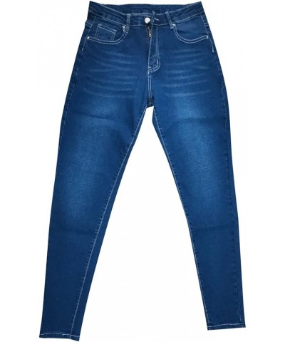 Womens Skinny Jeans Plus Size 2023 Denim Pants Slim Fit Cowboy Pants Vintage Work Outfits with Pockets Blue $8.83 Jeans