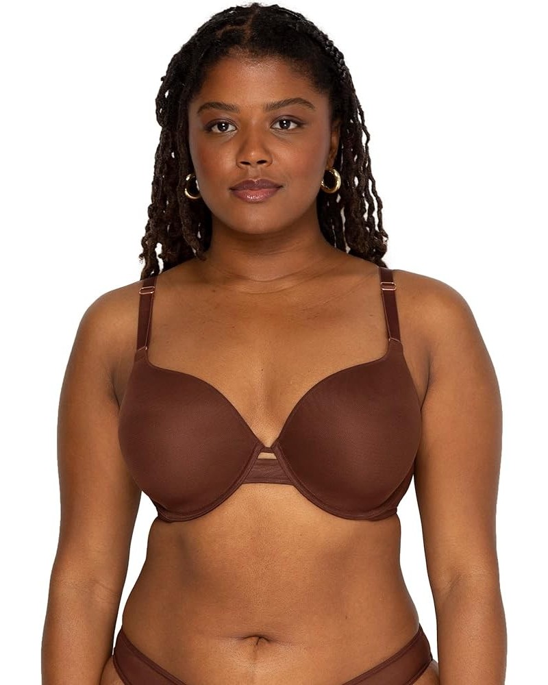 Women's Everyday Invisitble Full Coverage T-Shirt Bra, Underwire Bras for Women Chocolate $8.53 Lingerie