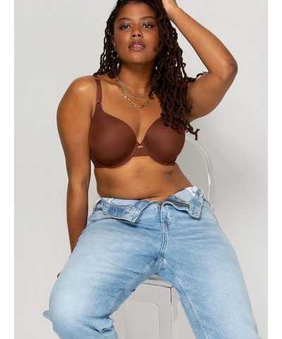 Women's Everyday Invisitble Full Coverage T-Shirt Bra, Underwire Bras for Women Chocolate $8.53 Lingerie