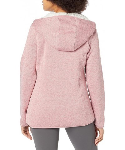 Women's Sherpa Lined Sweater Fleece Jacket Heather Mauve $11.08 Jackets