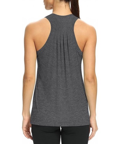 Workout Tops for Women High Neck Racerback Tank Tops Loose Fit Athletic Yoga Shirts Heather Gray $9.66 Activewear