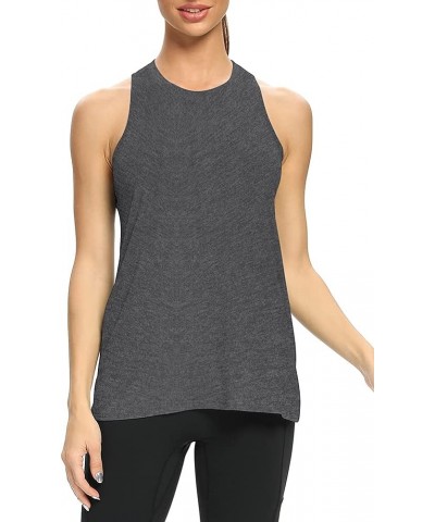 Workout Tops for Women High Neck Racerback Tank Tops Loose Fit Athletic Yoga Shirts Heather Gray $9.66 Activewear