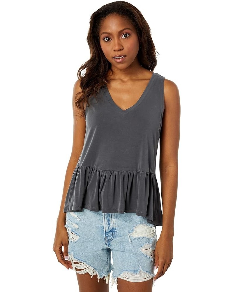 Women's Tiered V-Neck Tank Asphalt $12.35 Tanks