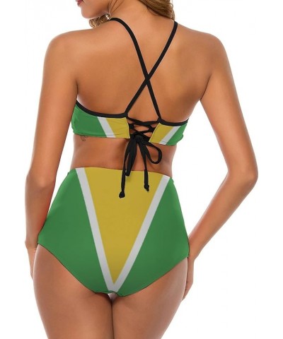 Bikini Guyana Flag Bathing Suit Women's Swimwear Split Skirt Suit Tummy Control Swimsuits XXL Small Style-9 $26.77 Swimsuits