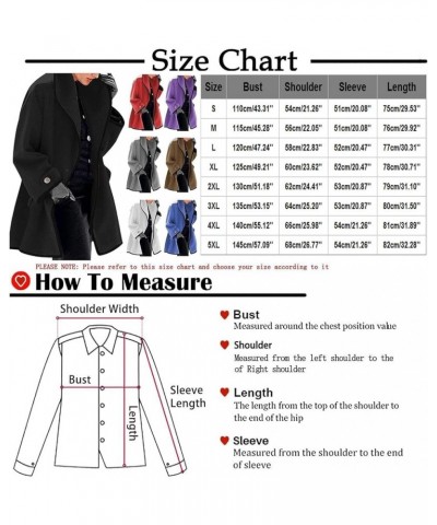 Women Casual Long Blazer Plaid Oversized Notched Collar Coat Button Blend Winter Trench Coat with Pockets XXL Red $16.81 Coats