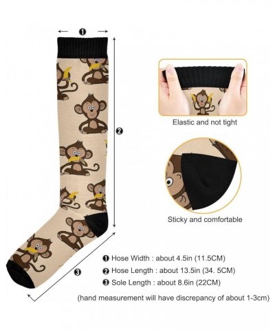 Green Clover Leaves Compression Socks for Women and Men Circulation Irish Long Socks for Athletic Running 1 2 Monkey Banana $...