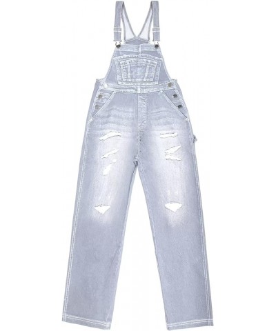 Womens Casual Destructed Adjustable Denim Jumpsuit Stretch Overalls Jeans Pants Pvj156999-lightwash $16.10 Overalls