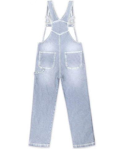 Womens Casual Destructed Adjustable Denim Jumpsuit Stretch Overalls Jeans Pants Pvj156999-lightwash $16.10 Overalls