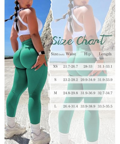 V Waist Scrunch Butt Lifting Leggings for Women Seamless Workout Gym Leggings High Waist Tummy Control Yoga Pants 5 Jade $11....