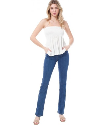 Women's Classic Flared High Rise Distressed Bell Bottom Jeans Boot Cut E Medium Denim $15.83 Jeans