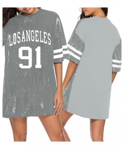 Juniors Short Sleeve Sequin Funny Dress Shirts E Grey $22.52 Activewear