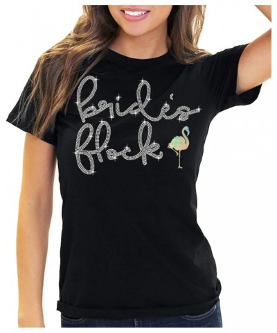 Bride Shirt - Rhinestone Bride Squad, Team Bride, I Do Crew, Bachelorette Shirts Bride's Flock (Black) $12.53 T-Shirts