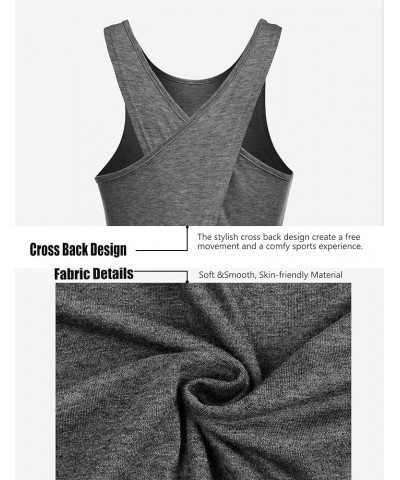 Open Back Workout Top Backless Yoga Shirts Tie Back Workout Tank Activewear Shirts Exercise Yoga Tank Tops (1-3Pack) 2pack Gr...