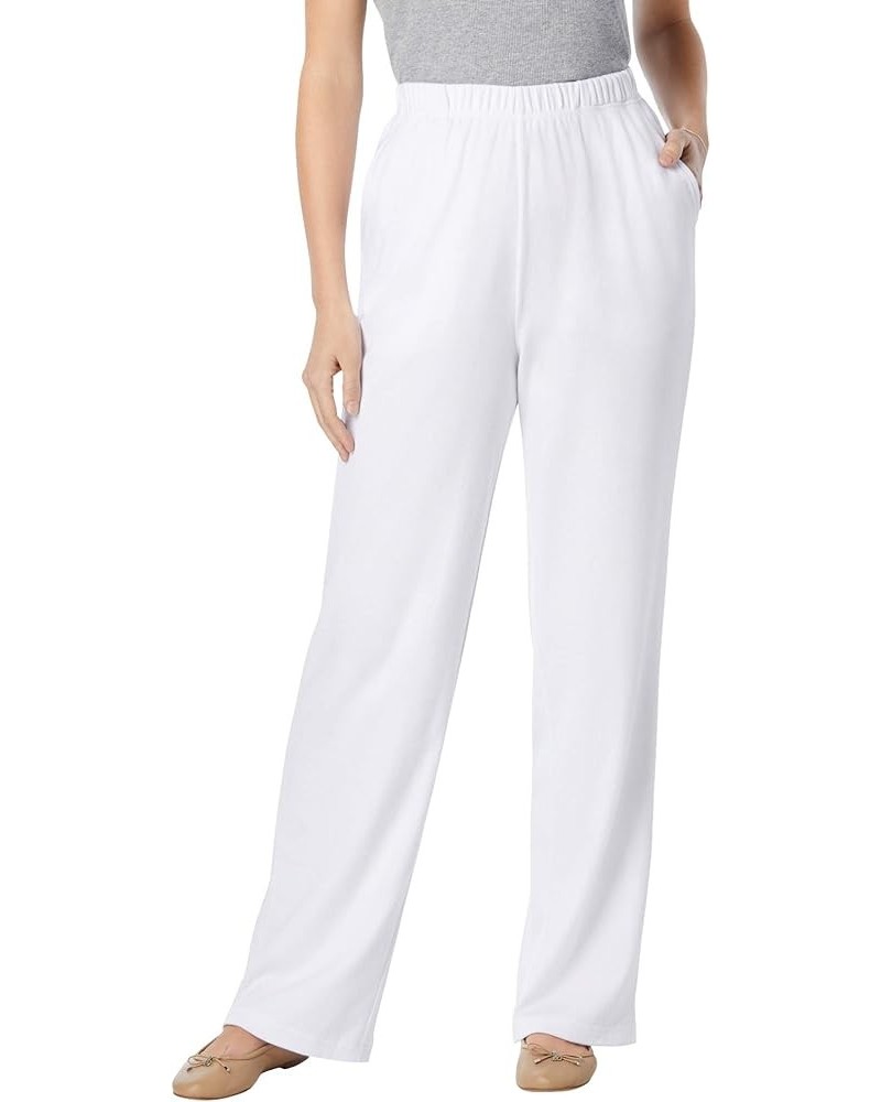 Women's Plus Size 7-Day Knit Wide-Leg Pant White $20.68 Pants