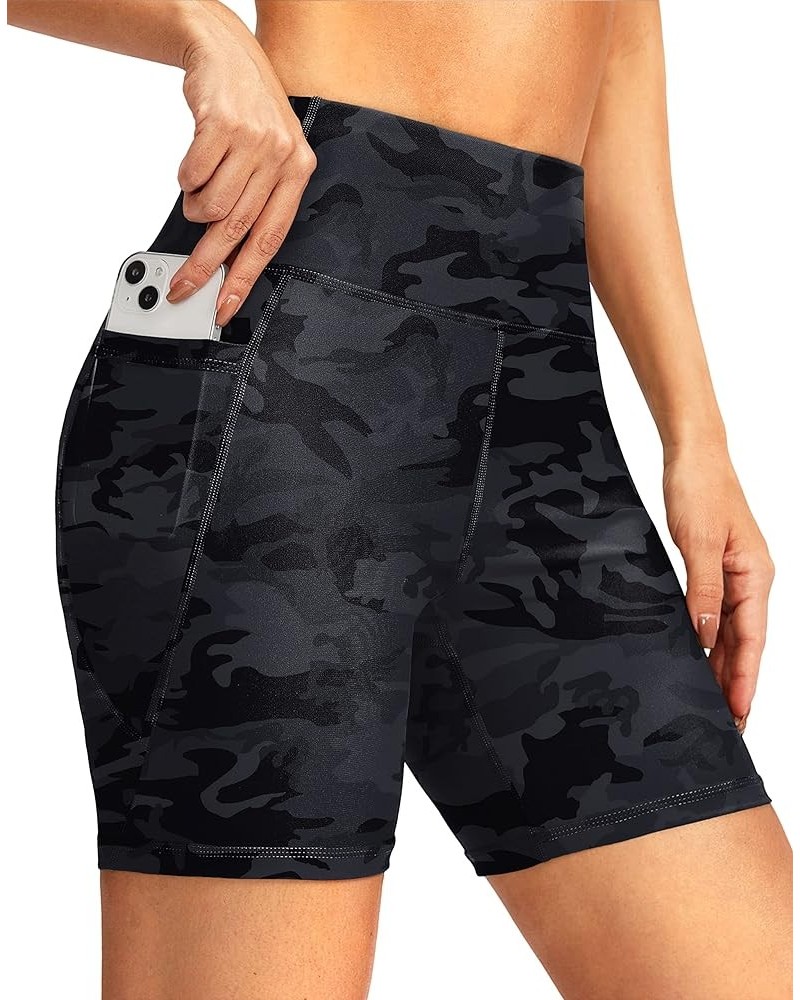 Women's 6" High Waisted Swim Board Shorts Tummy Control Quick Dry Bathing Bottoms for Women with Panty Pockets Grey Camo $13....