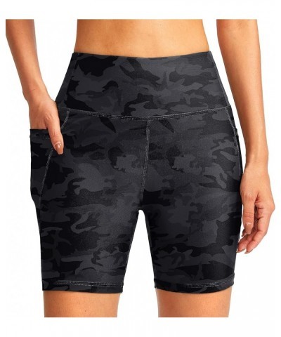 Women's 6" High Waisted Swim Board Shorts Tummy Control Quick Dry Bathing Bottoms for Women with Panty Pockets Grey Camo $13....