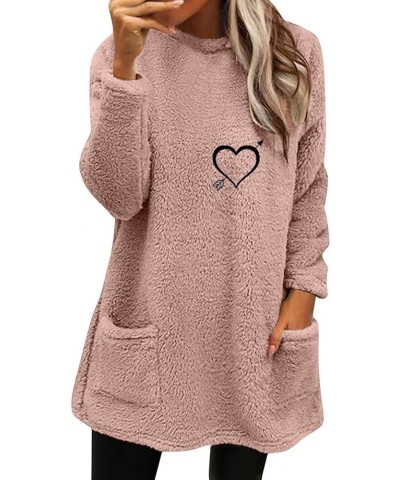 Sweatshirt for Womens Fashion Winter Warm Sweater Pullover Fleece Thickening Plus Size Fall Clothes Casual Loose Tops 07 red ...