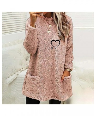 Sweatshirt for Womens Fashion Winter Warm Sweater Pullover Fleece Thickening Plus Size Fall Clothes Casual Loose Tops 07 red ...