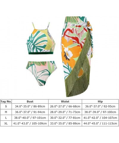 Women's Vintage Floral Print One Piece Swimsuit Ruffle Backless Swimming Suits with Movable Chest Pads Green C $23.52 Swimsuits