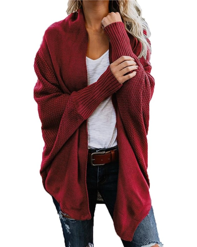 Cardigan Sweaters for Women Fall Cable Knit Sweaters Long Sleeve Button Down Open Front Chunky Outwear with Pockets B1_red $9...