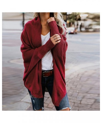 Cardigan Sweaters for Women Fall Cable Knit Sweaters Long Sleeve Button Down Open Front Chunky Outwear with Pockets B1_red $9...