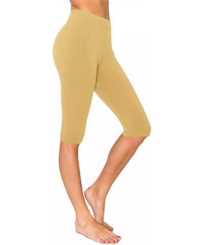 Cotton Knee Length Leggings for Women & Boy Shorts Underwear Panties, Yoga Biker Shorts Knee Length Khaki $12.95 Leggings