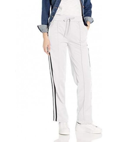 Women's Wide Leg with Stripe Drawstring Trouser Optic White $28.04 Pants