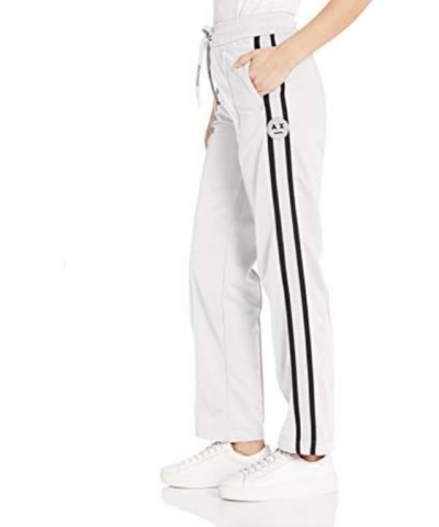 Women's Wide Leg with Stripe Drawstring Trouser Optic White $28.04 Pants