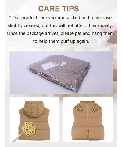 Women's Cropped Puffer Vest Hooded Zip Up Winter Sleeveless Jacket lightweight Outwear Padded Gilet with Pockets Apricot $7.4...