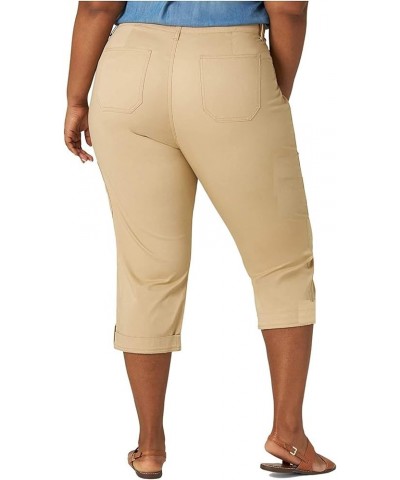 Jack David LING Womens Plus Size Stretch Blue/Black Capri Twill Denim Jeans Ling C-p0286 Khaki / Beige $12.50 Shorts