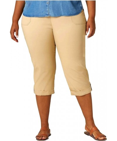 Jack David LING Womens Plus Size Stretch Blue/Black Capri Twill Denim Jeans Ling C-p0286 Khaki / Beige $12.50 Shorts