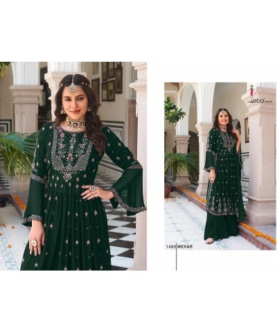 Indian/Pakistani ready to wear party/wedding night plus size salwar kameez suit for women 2527-O Green $38.54 Dresses