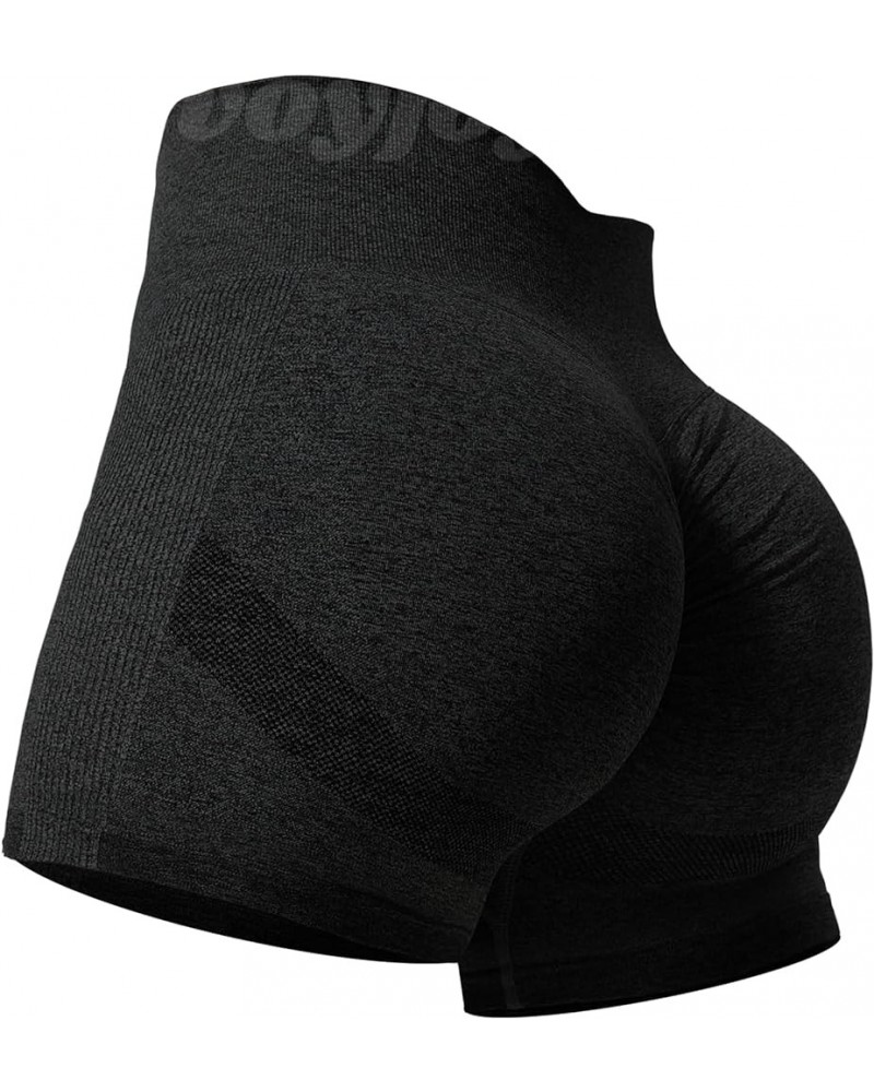 Women Workout Shorts 3.6" Scrunch Butt Lifting Gym Shorts Seamless Yoga Biker Shorts 2 Black $15.11 Activewear