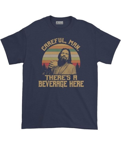 Careful, Man. There S A Beverage HERE - Vintage Retro T-Shirt Mens_navy $18.90 T-Shirts